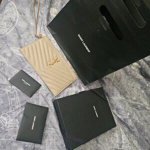 YSL wallet clutch Nude